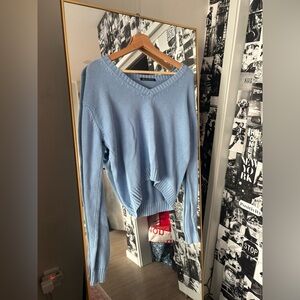 BLUE BRANDY MELVILLE V-NECK SWEATER